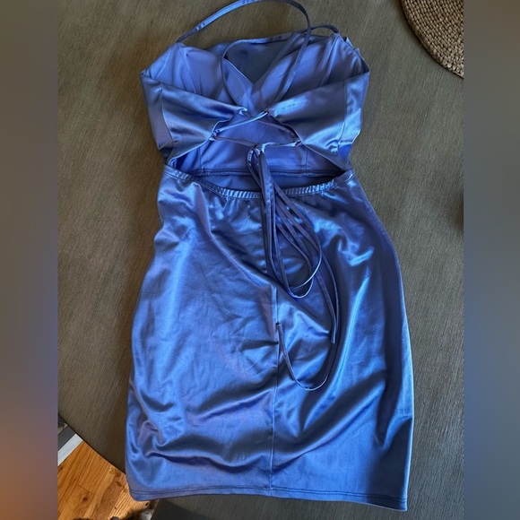 Emerald Sundae Satin Mini Dress in Blue (Macys) - Picture 12 of 12